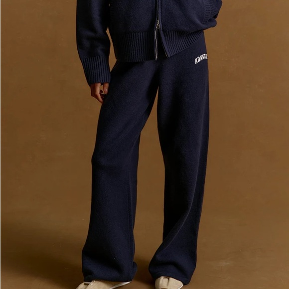 Adanola Pants - Adanola Varsity Navy Blue Knit Sweatpants medium tall